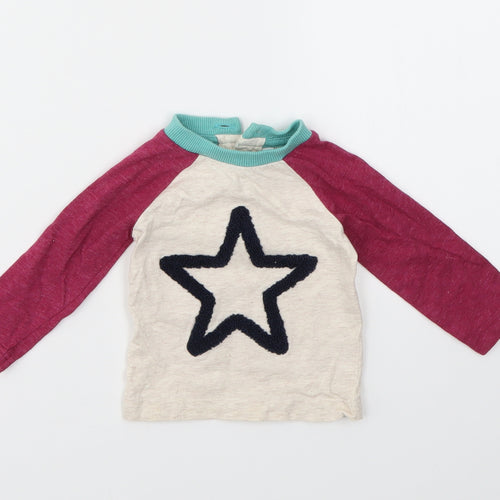M&Co Girls Multicoloured Geometric  Basic T-Shirt Size 0-3 Months