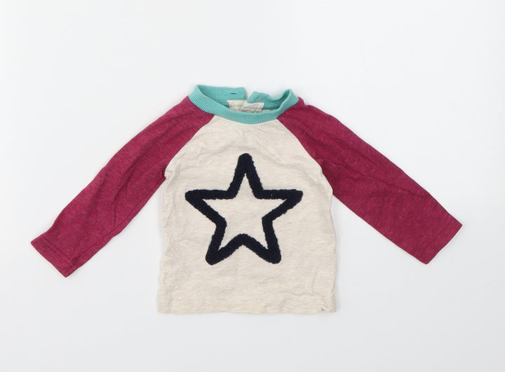 M&Co Girls Multicoloured Geometric  Basic T-Shirt Size 0-3 Months