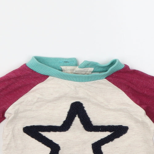 M&Co Girls Multicoloured Geometric  Basic T-Shirt Size 0-3 Months