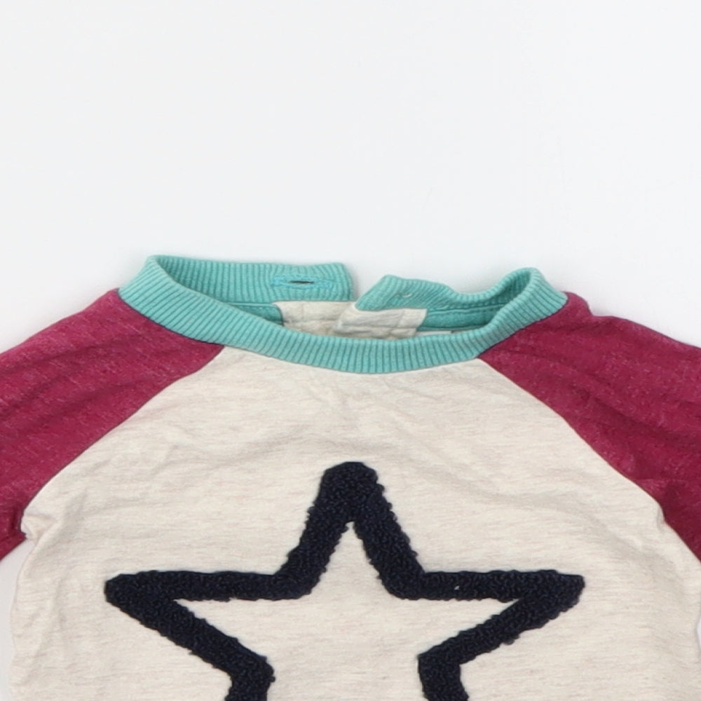 M&Co Girls Multicoloured Geometric  Basic T-Shirt Size 0-3 Months