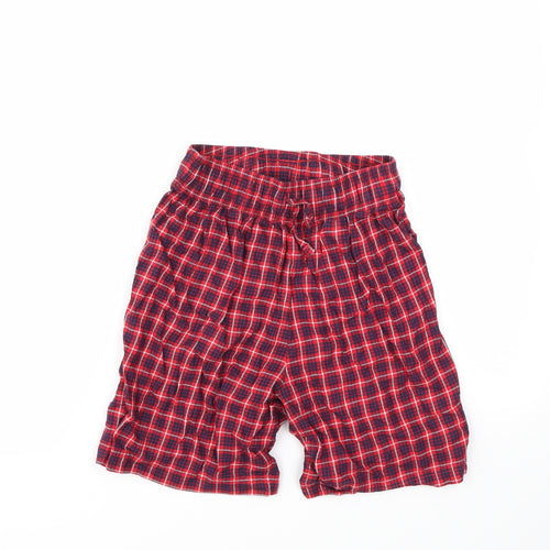 TU Girls Red Check  Cut-Off Shorts Size XS