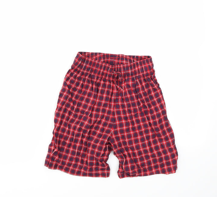TU Girls Red Check Cut-Off Shorts Size XS