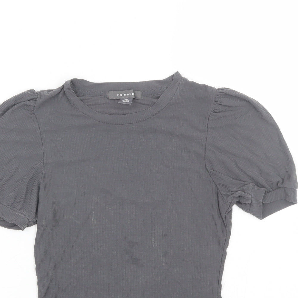 Primark Womens Grey   Wrap T-Shirt Size 2XS