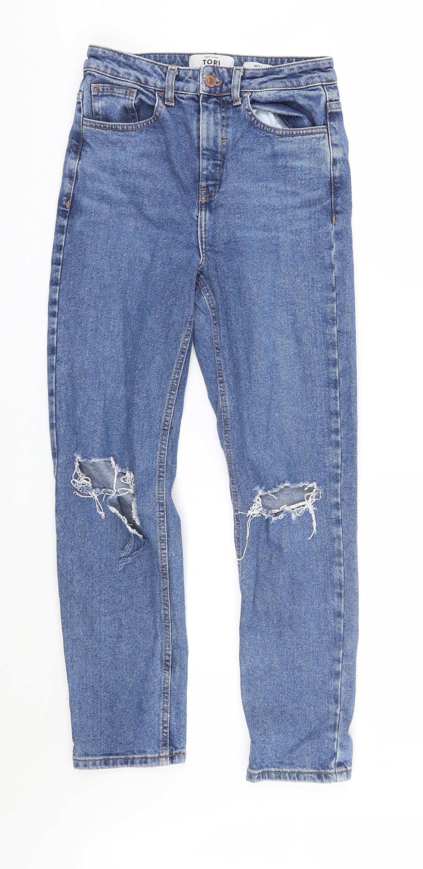 New Look Womens Blue  Denim Mom Jeans Size 8 L25 in