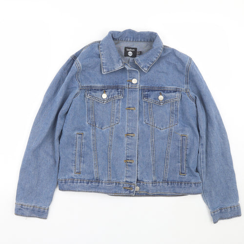 Boohoo Womens Blue  Denim Jacket Coat Size 6