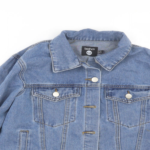 Boohoo Womens Blue  Denim Jacket Coat Size 6