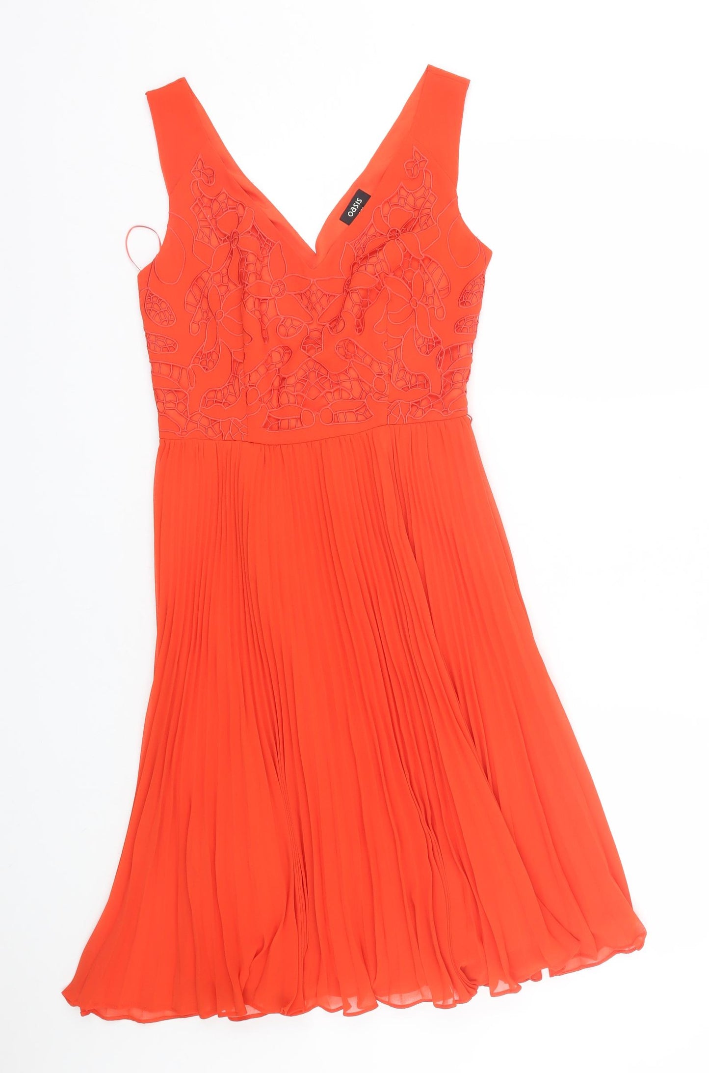 Oasis Womens Orange Floral  Tank Dress  Size 8