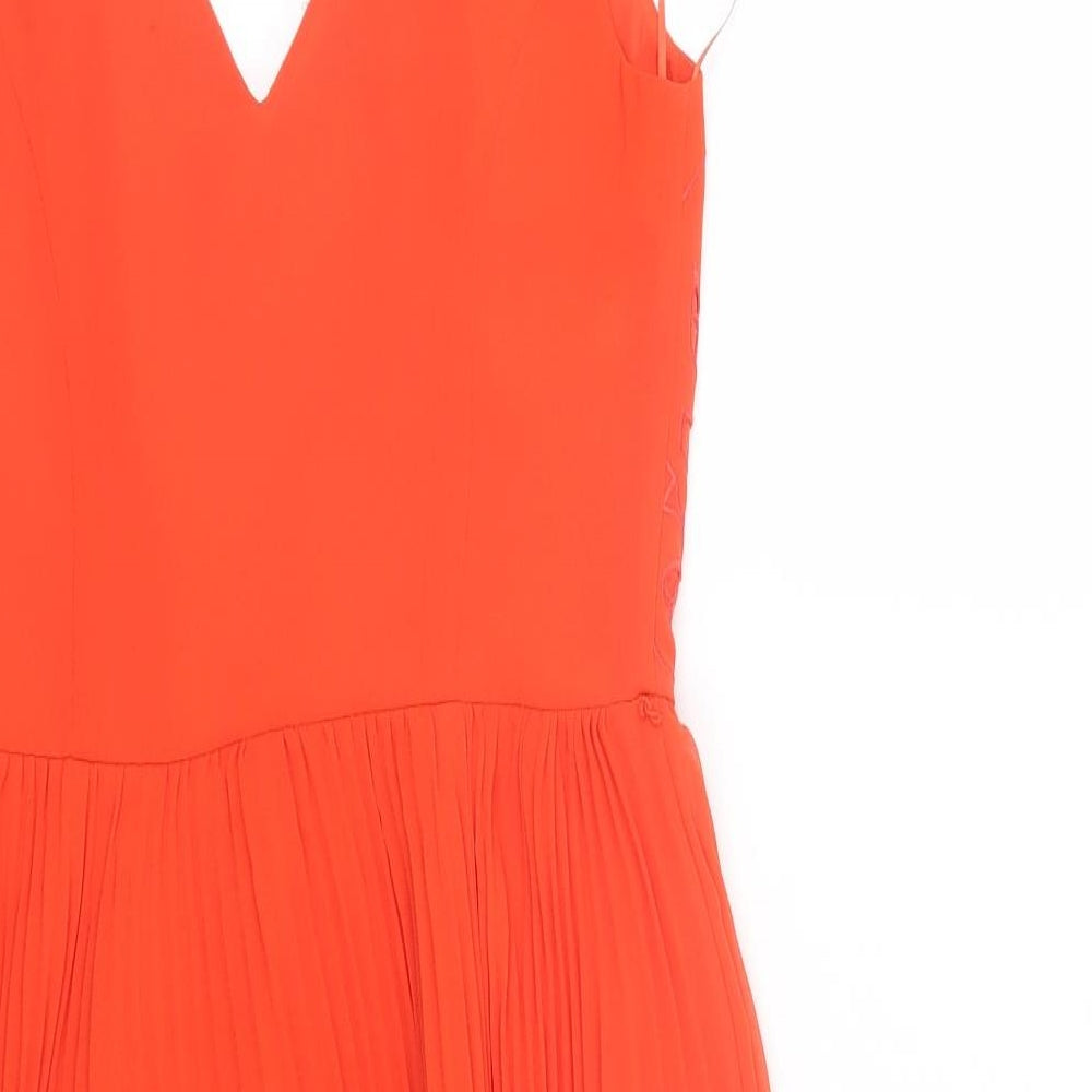 Oasis Womens Orange Floral  Tank Dress  Size 8