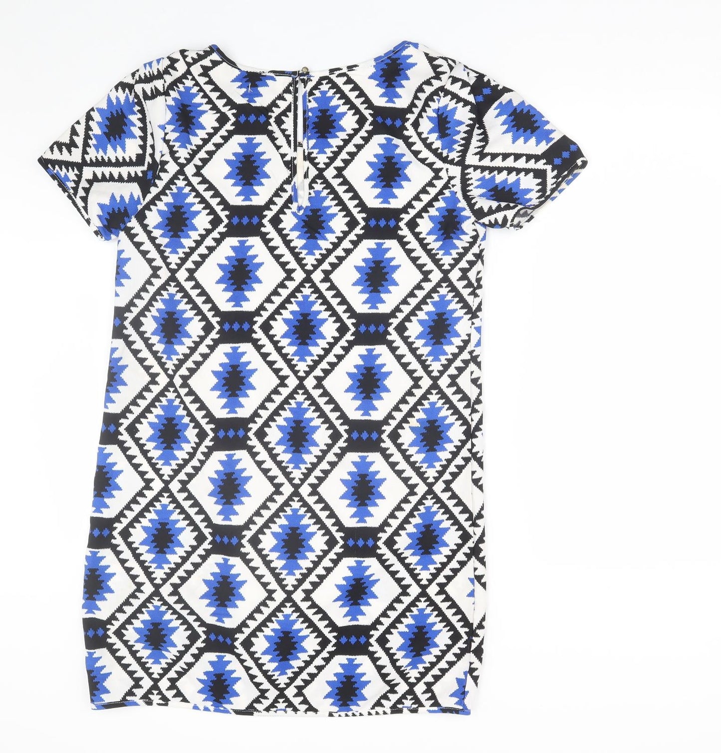 Daphnea Womens Blue Fair Isle  T-Shirt Dress  Size L