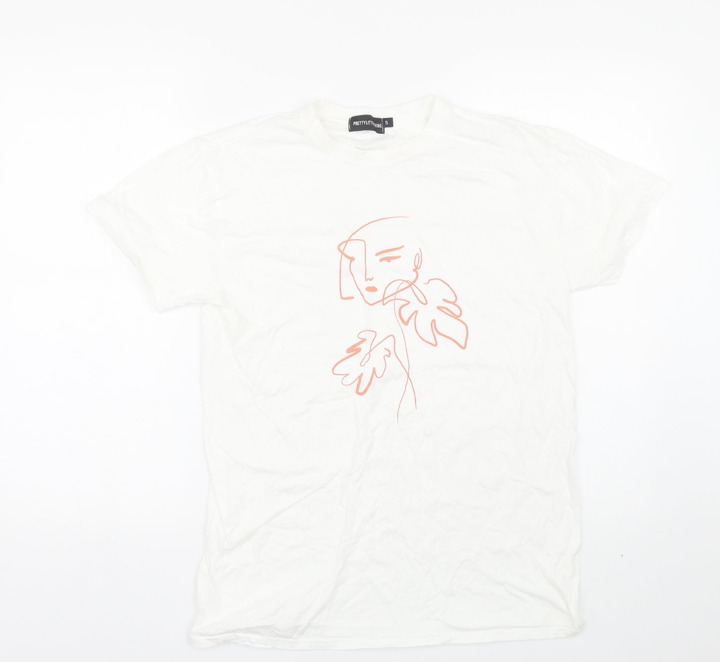 PRETTYLITTLETHING Womens White   Basic T-Shirt Size S