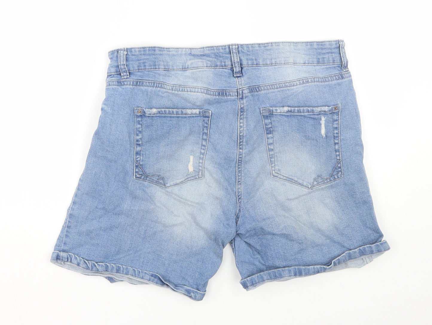 NEXT Womens Blue  Denim Paperbag Shorts Size 14
