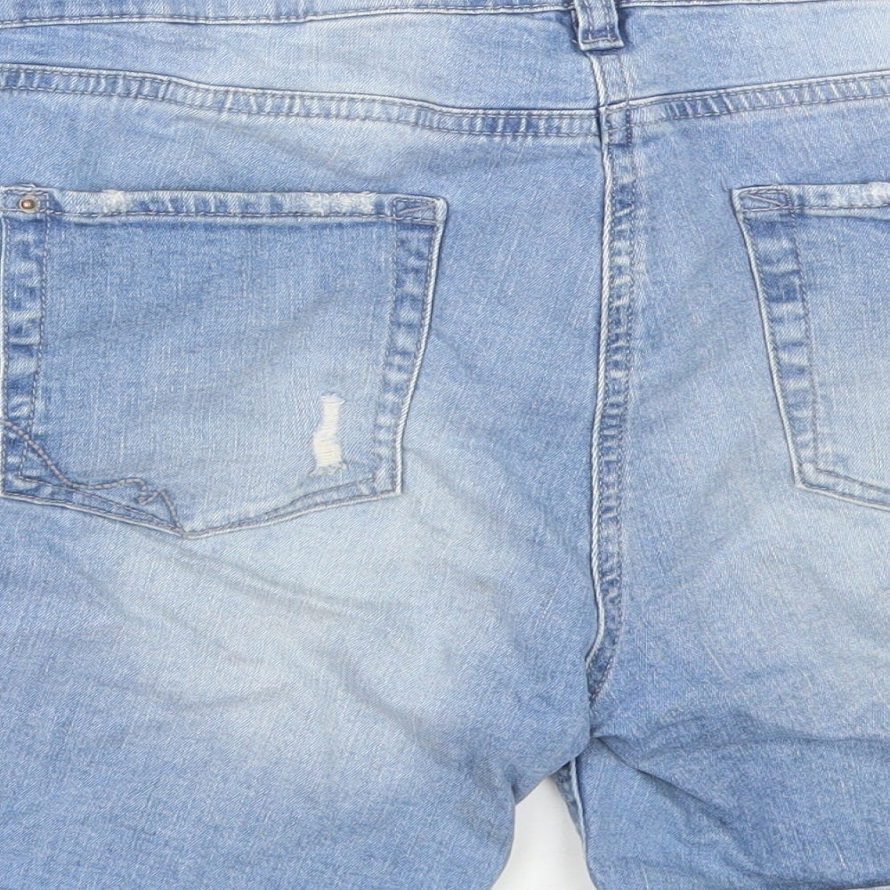 NEXT Womens Blue  Denim Paperbag Shorts Size 14