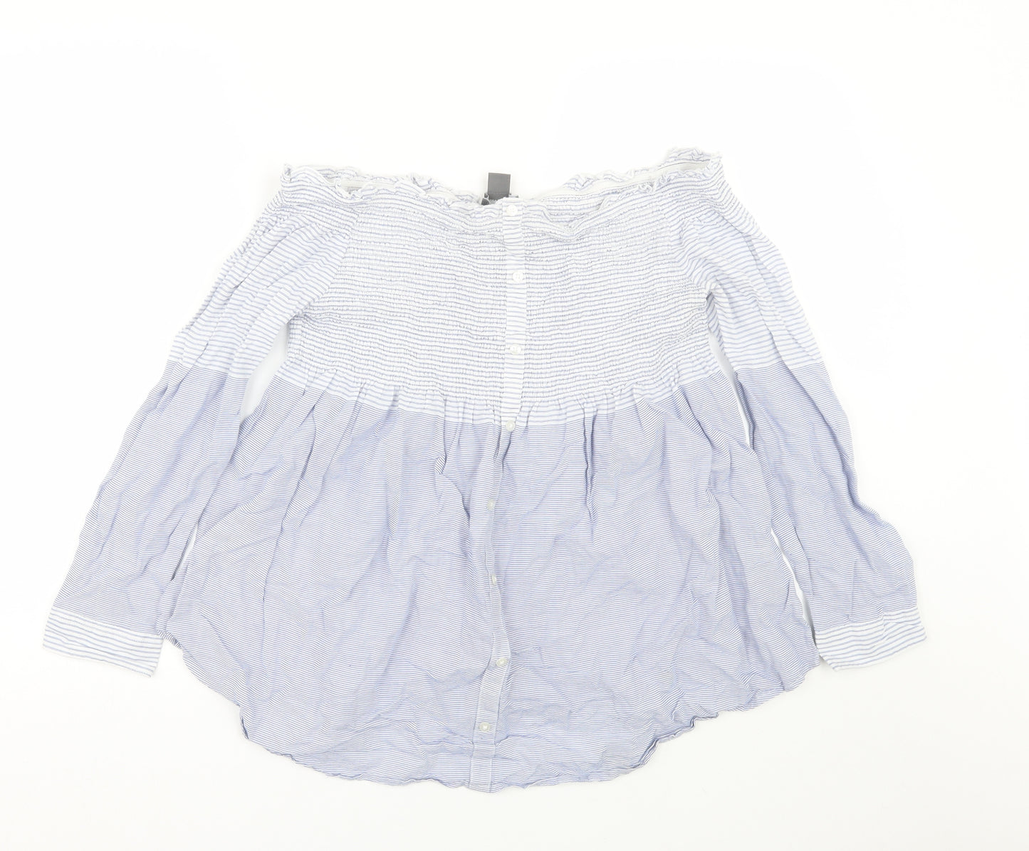 Primark Womens Blue Striped  Basic Blouse Size 16