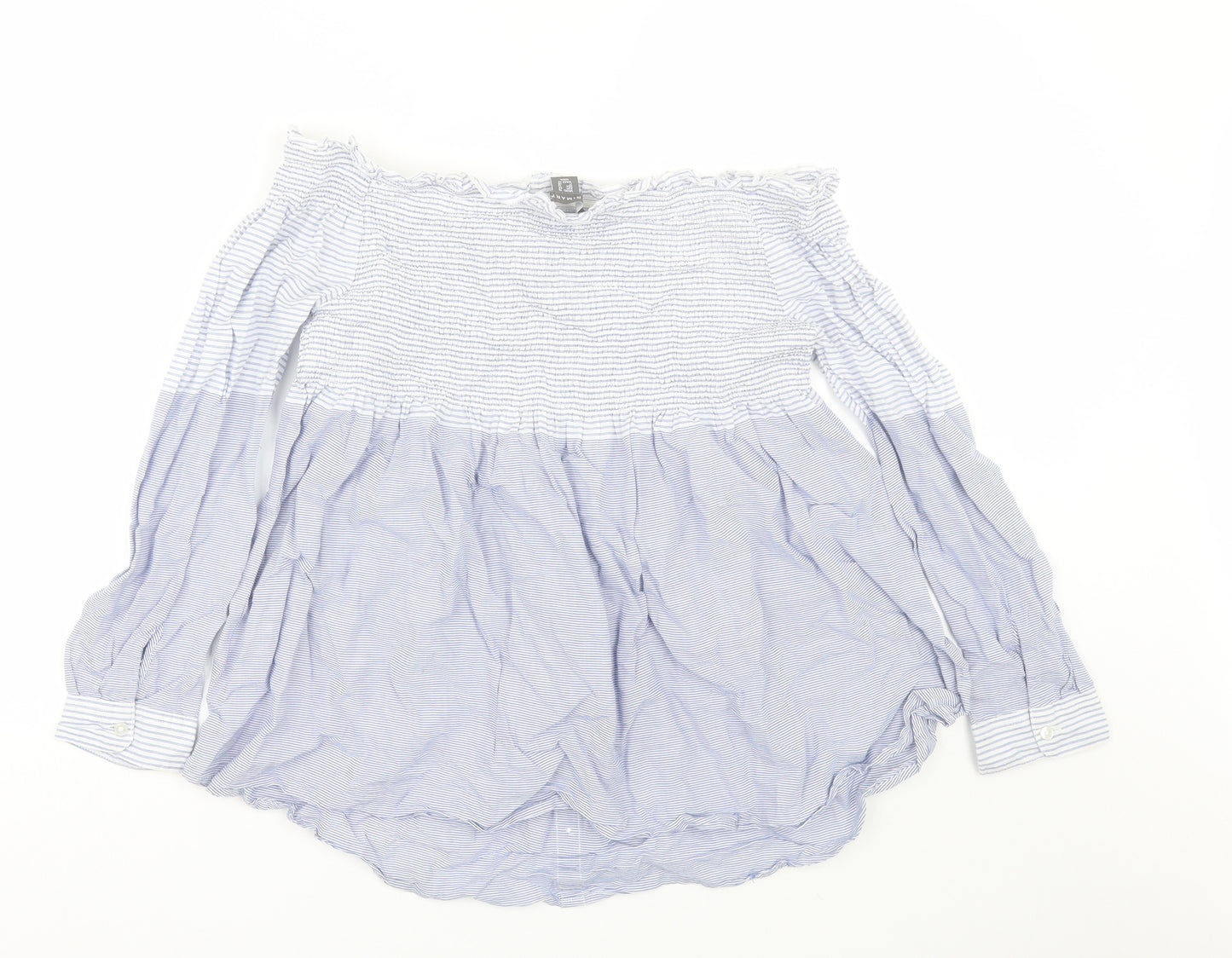 Primark Womens Blue Striped  Basic Blouse Size 16
