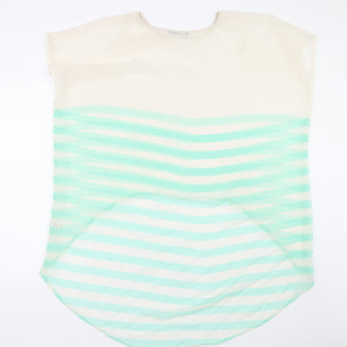 Primark Womens Beige Striped  Basic Blouse Size 12