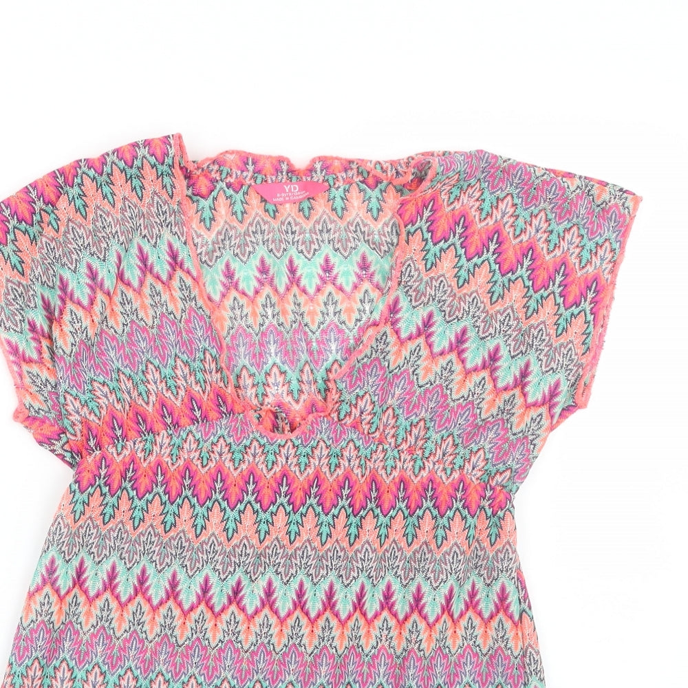 Primark Girls Multicoloured Floral  Basic T-Shirt Size 8-9 Years