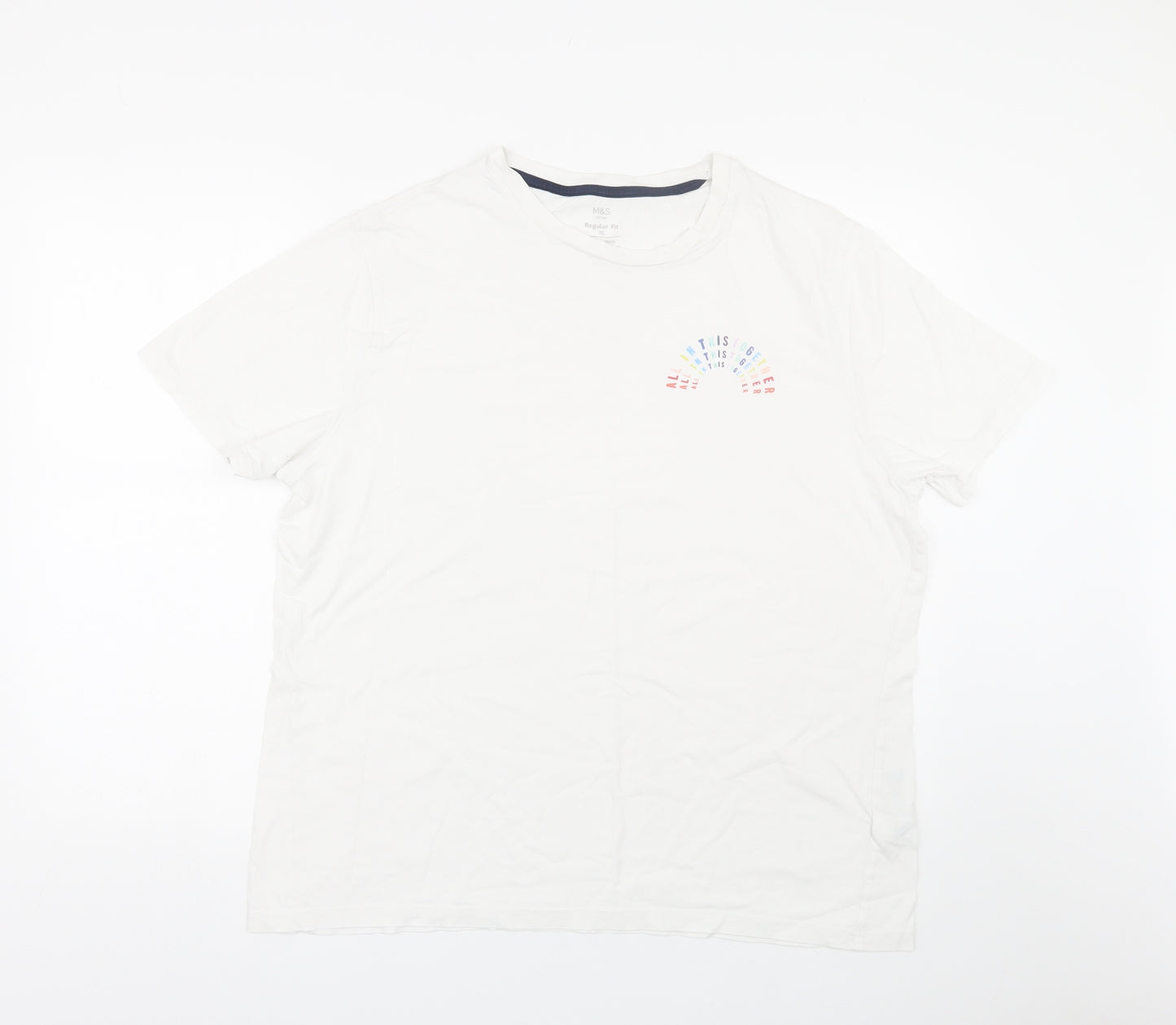 M&S Womens White   Basic T-Shirt Size XL