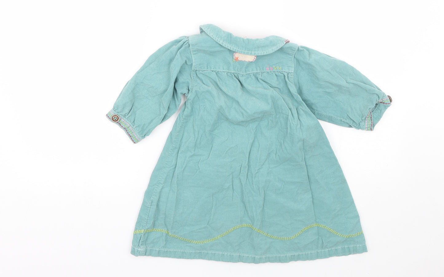 NEXT Girls Green  Corduroy Shirt Dress  Size 2-3 Years