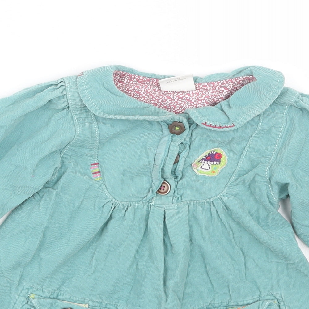 NEXT Girls Green  Corduroy Shirt Dress  Size 2-3 Years