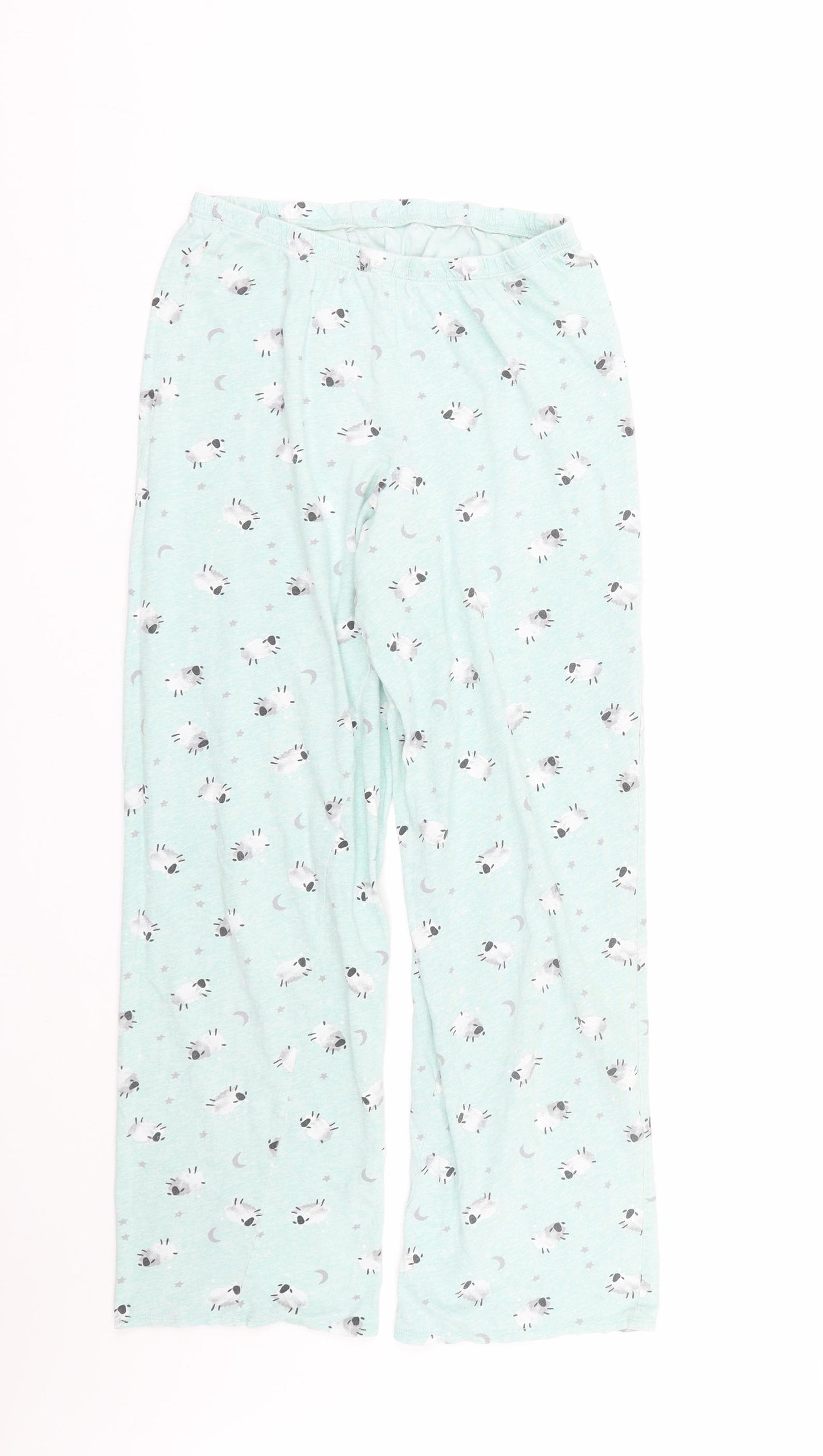 M&S Womens Green Animal Print  Cami Pyjama Pants Size 8  - Sheep