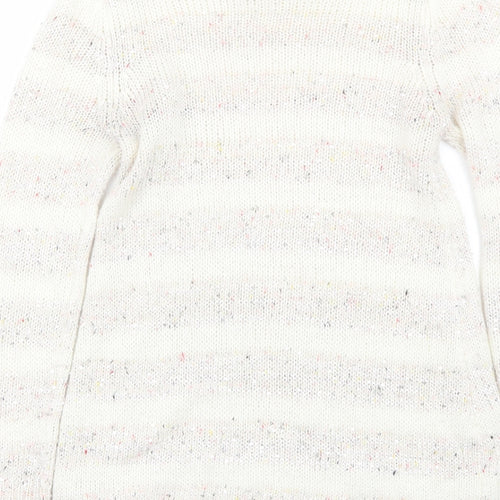Peacocks Womens White Striped  Pullover Jumper Size 10