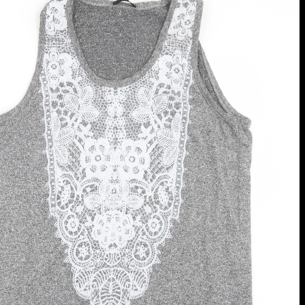 Topshop Womens Grey   Basic Tank Size 10