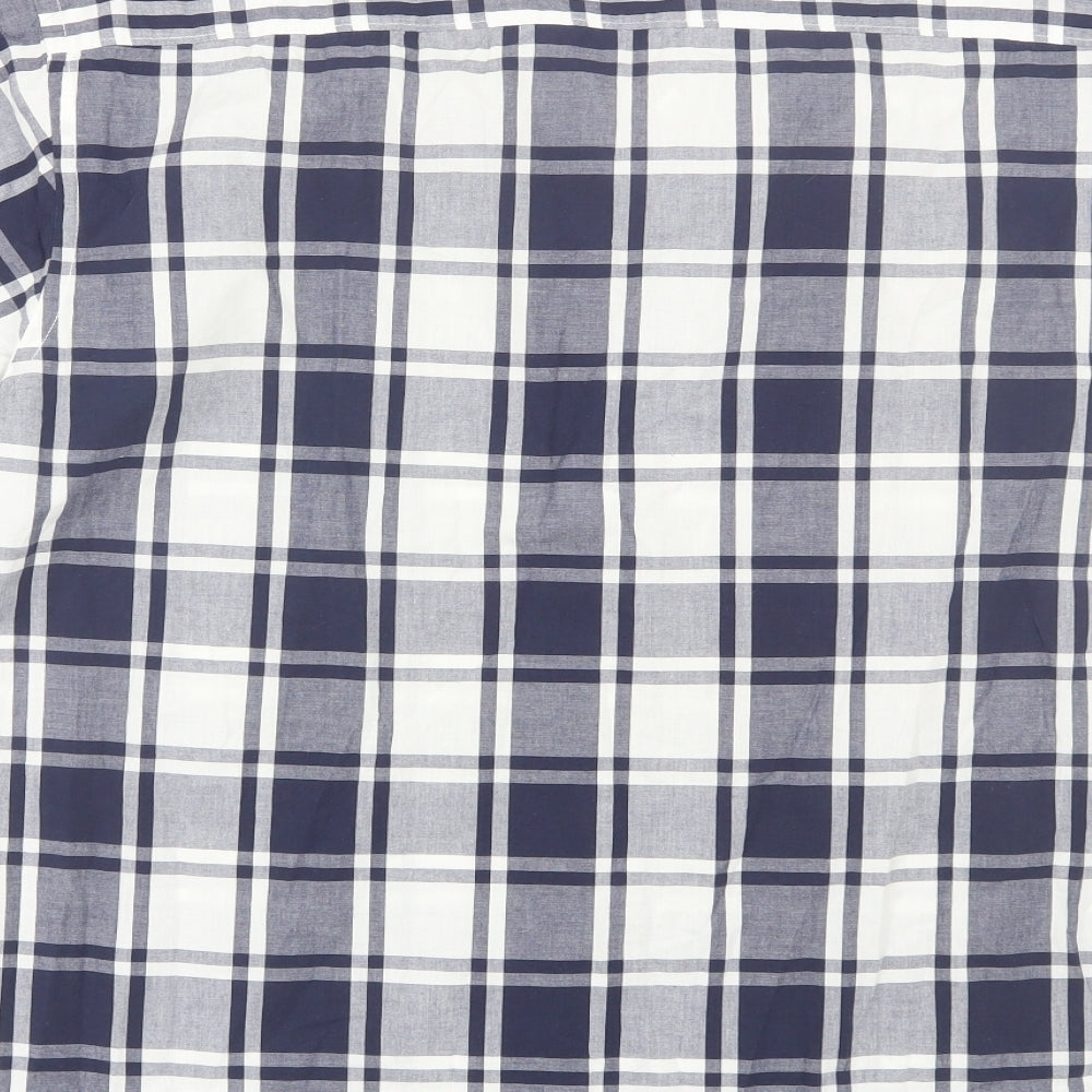 TU Mens Blue Plaid   Button-Up Size M