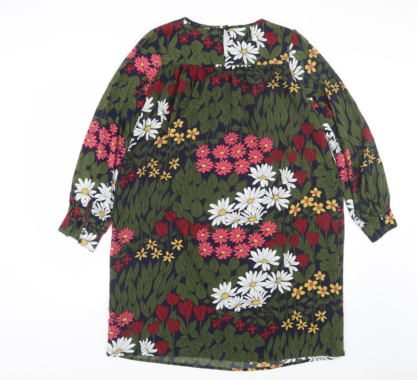 Traffic People Womens Green Floral  T-Shirt Dress  Size S