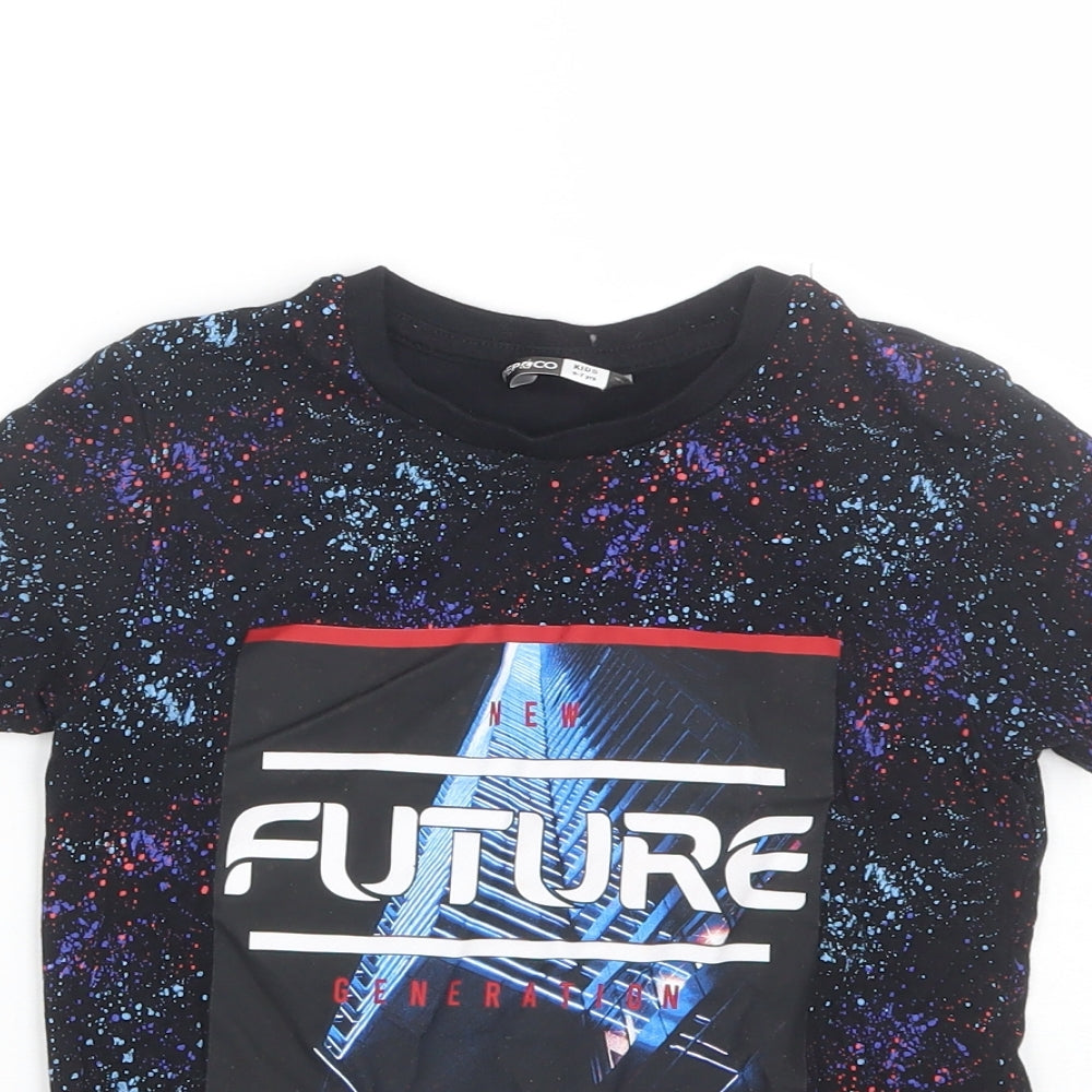 Pep&co Boys Black Polka Dot  Basic T-Shirt Size 6-7 Years