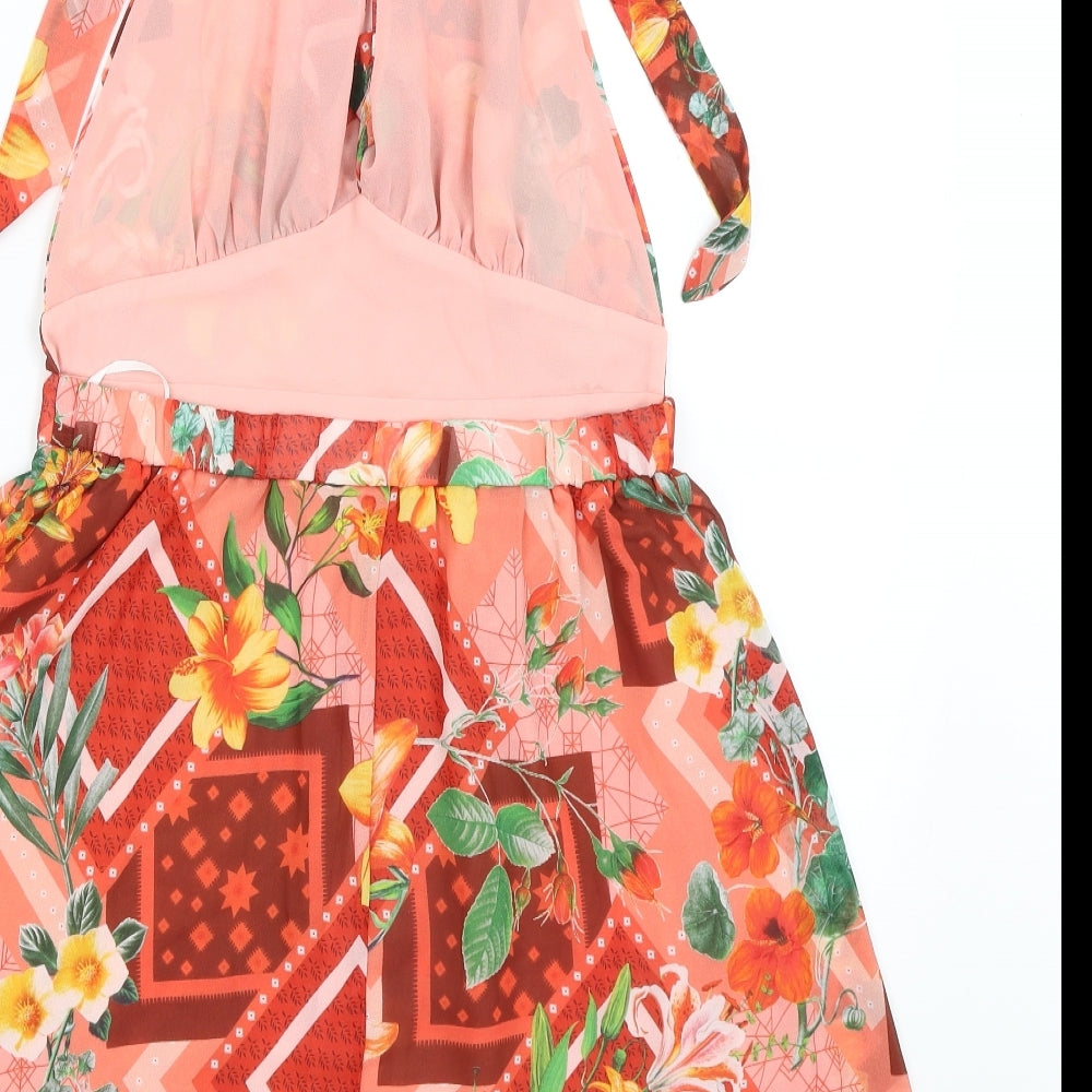 SheIn Womens Pink Floral  A-Line  Size M