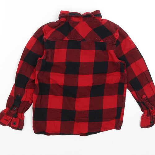 H&M Boys Red Check  Basic Button-Up Size 5-6 Years