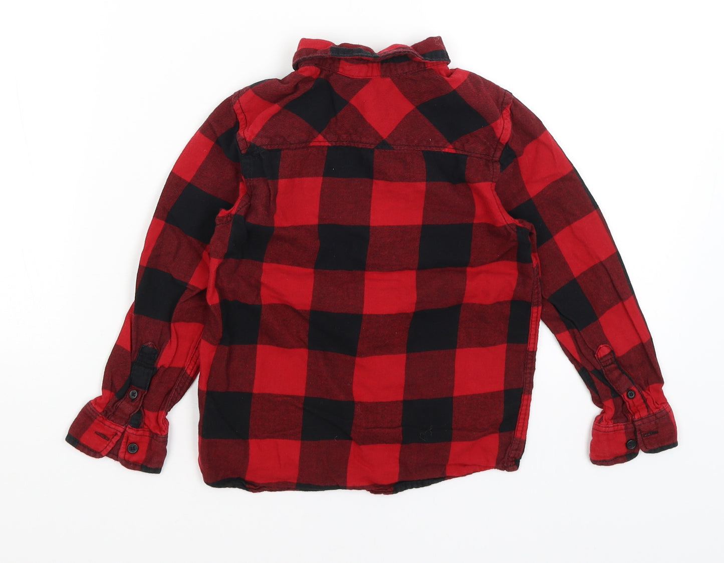 H&M Boys Red Check  Basic Button-Up Size 5-6 Years