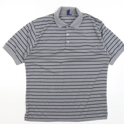Jack & Danny's Mens Grey Striped   Polo Size XL