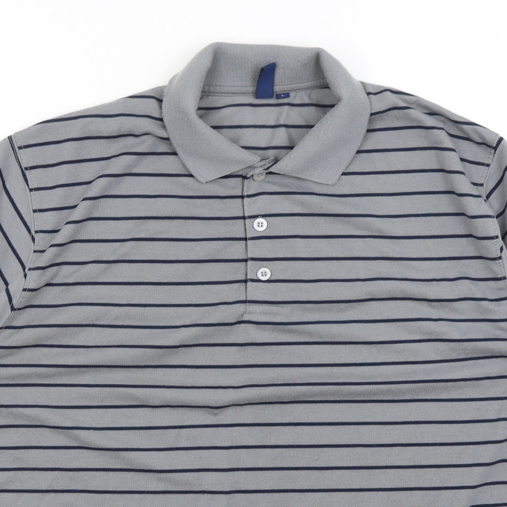 Jack & Danny's Mens Grey Striped   Polo Size XL