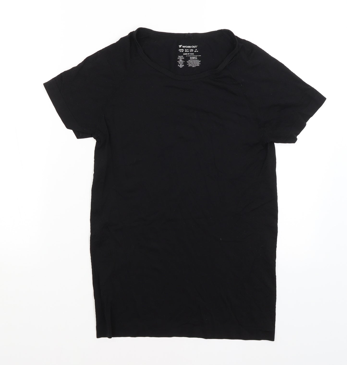 Workout Womens Black   Basic T-Shirt Size 14