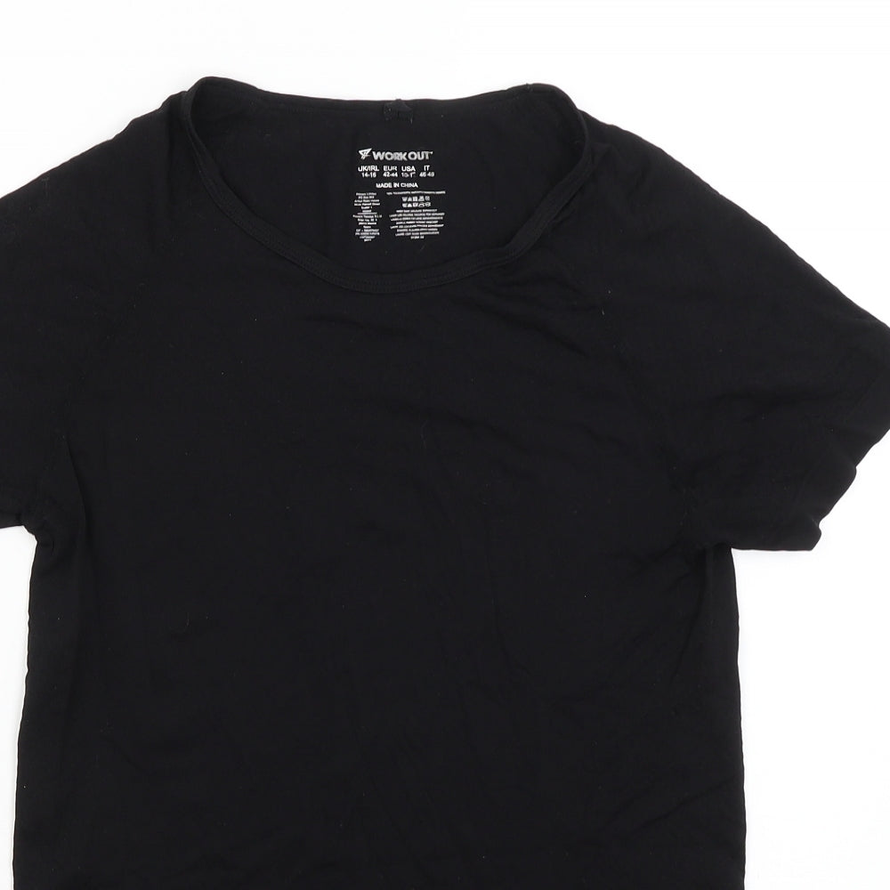 Workout Womens Black   Basic T-Shirt Size 14