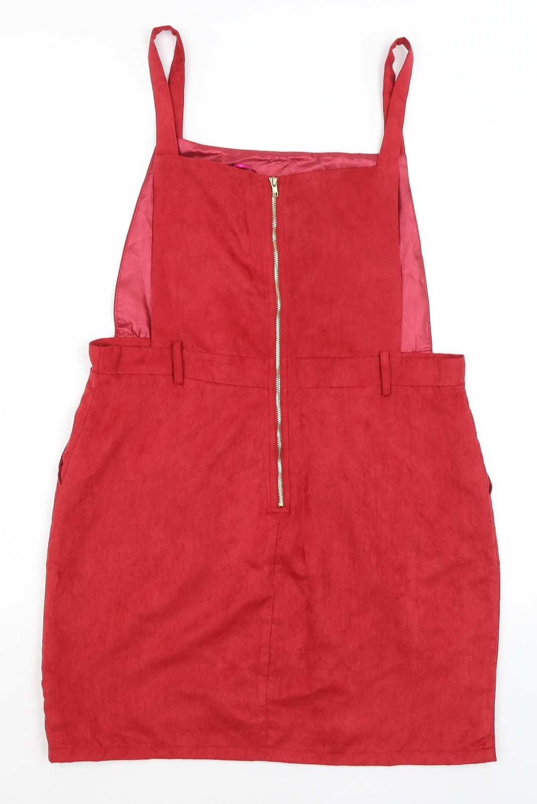 Boohoo Womens Red   Pinafore/Dungaree Dress  Size 14