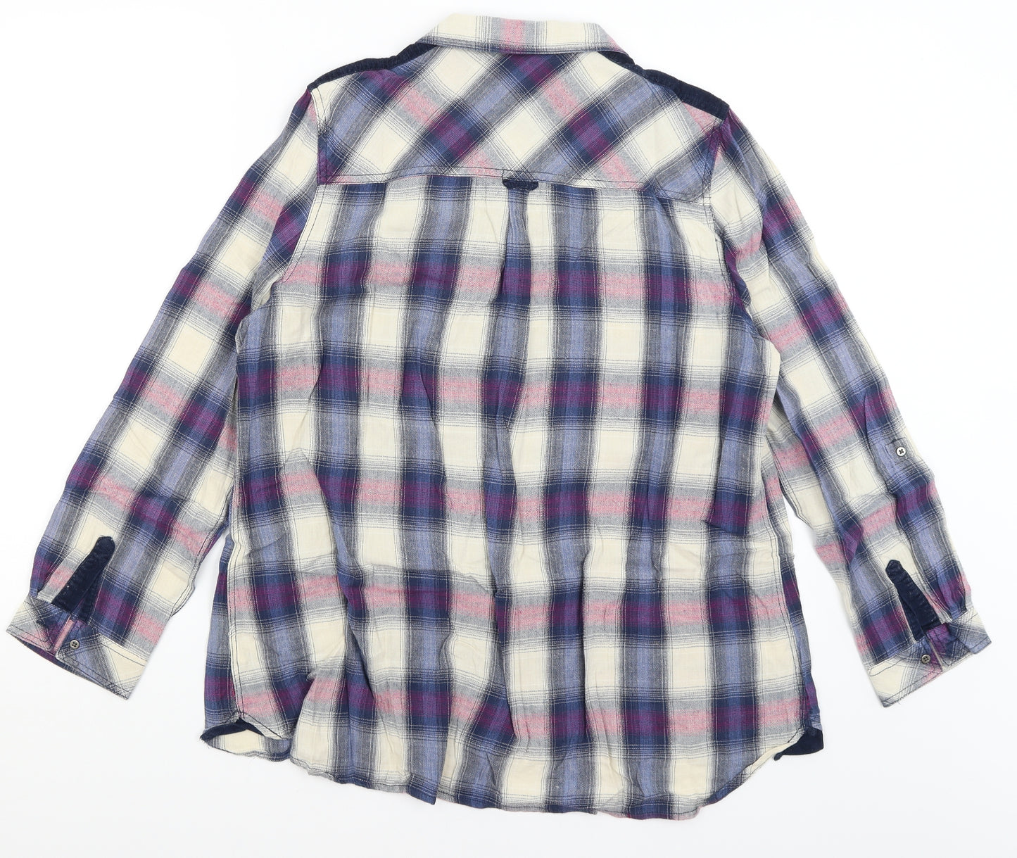 TU Womens Blue Plaid  Basic Button-Up Size 20