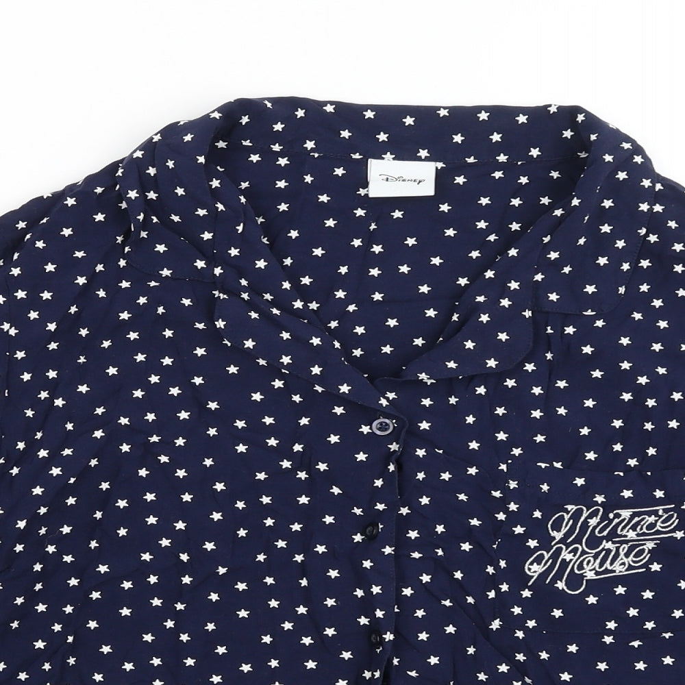 Disney Womens Blue Solid  Top Pyjama Top Size 14  - Minnie Mouse