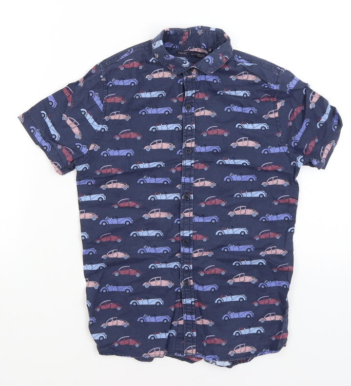 NEXT Boys Blue Basic Button-Up Size 9 Years - Cars