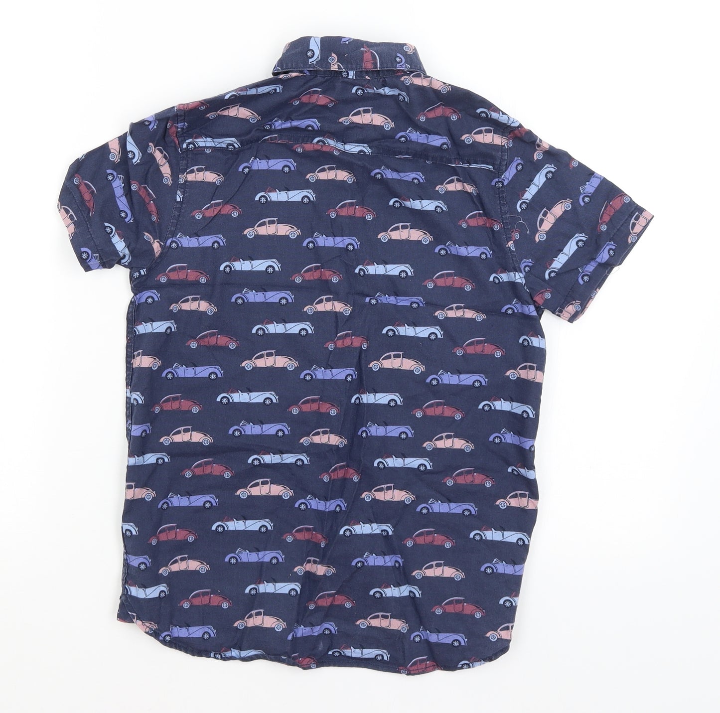 NEXT Boys Blue   Basic Button-Up Size 9 Years  - Cars