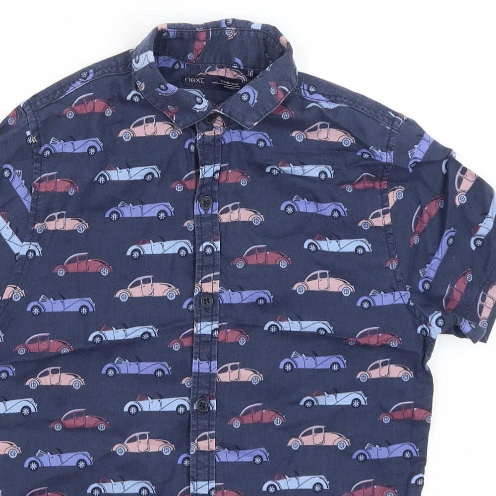 NEXT Boys Blue   Basic Button-Up Size 9 Years  - Cars