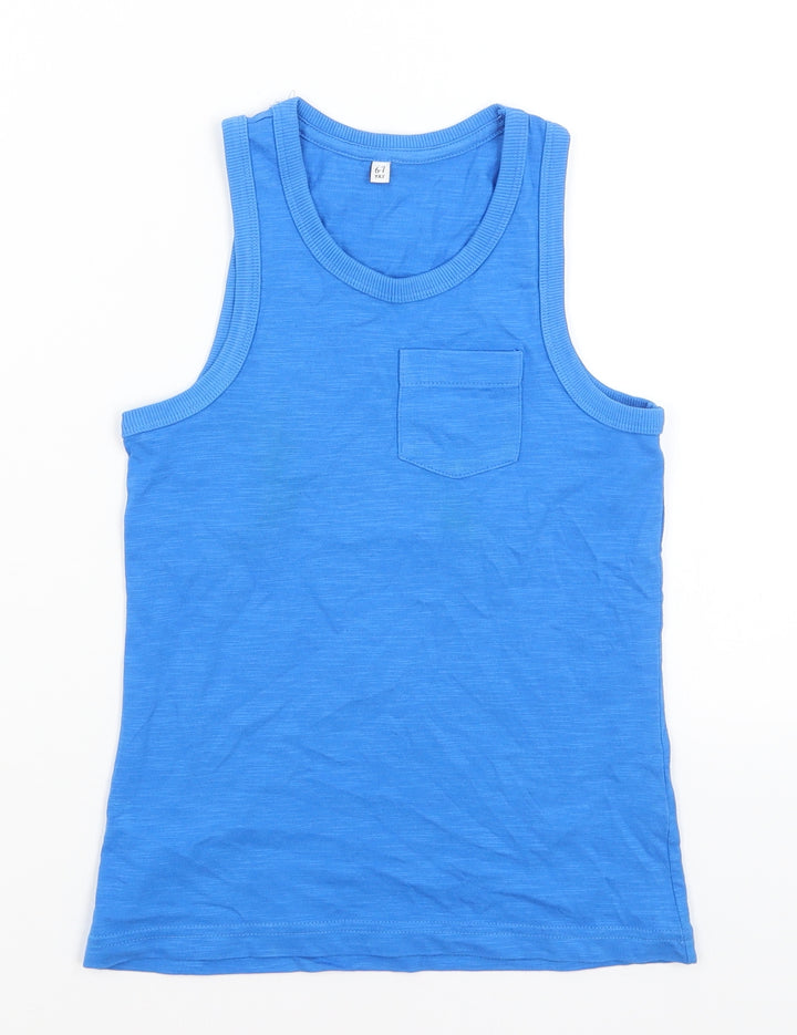 M&S Boys Blue   Basic Tank Size 6-7 Years