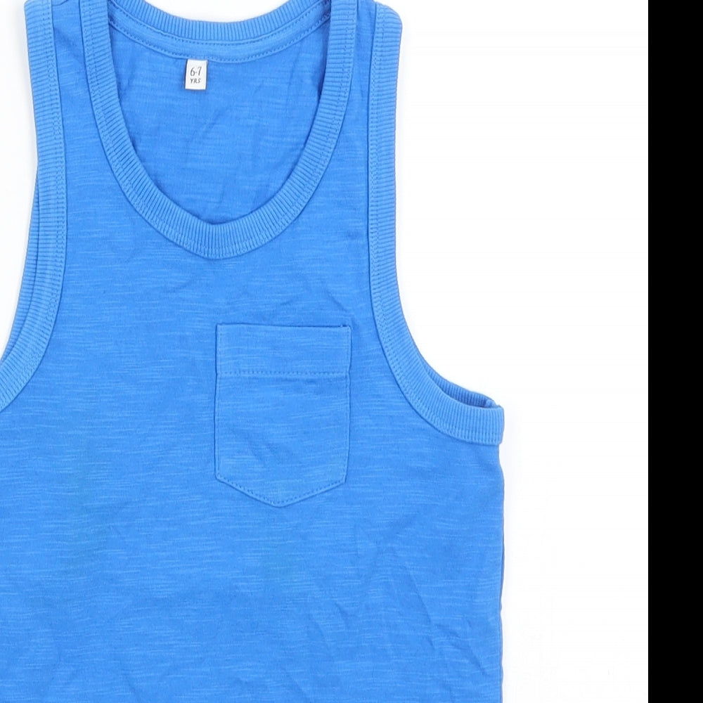 M&S Boys Blue   Basic Tank Size 6-7 Years