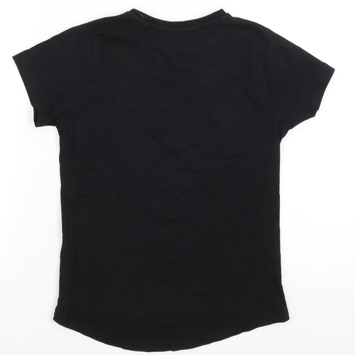 Primark Girls Black   Basic T-Shirt Size 7-8 Years  - Flossing