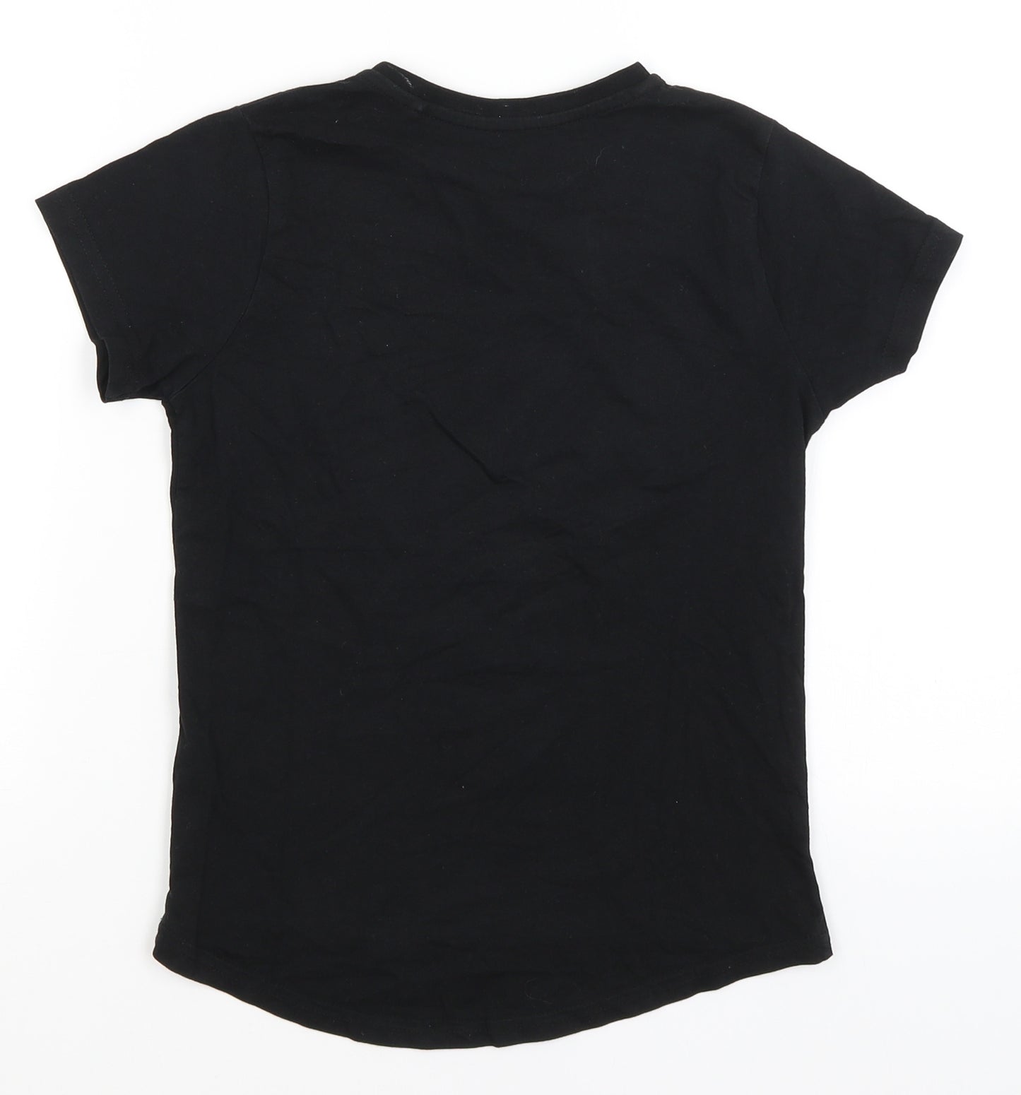 Primark Girls Black   Basic T-Shirt Size 7-8 Years  - Flossing