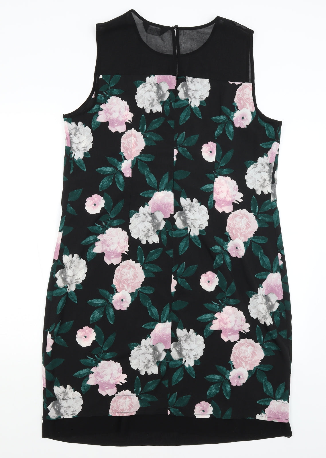 Dorothy Perkins Womens Black Floral  A-Line  Size 18