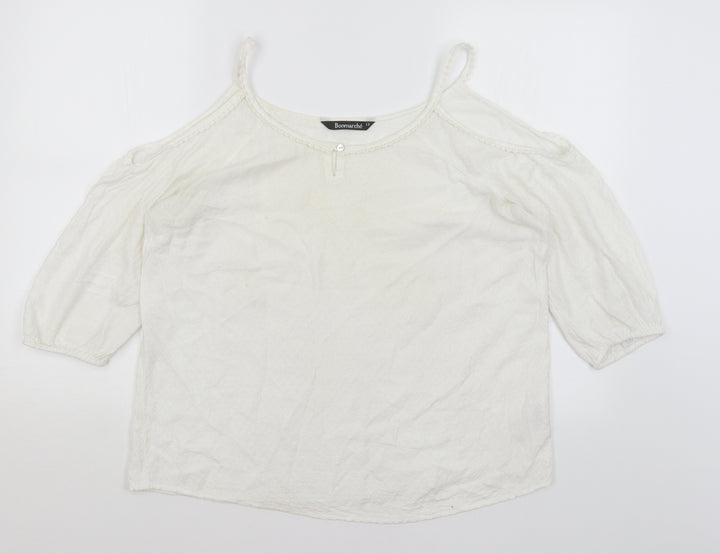 Bonmarche Womens White Basic Blouse Size 12