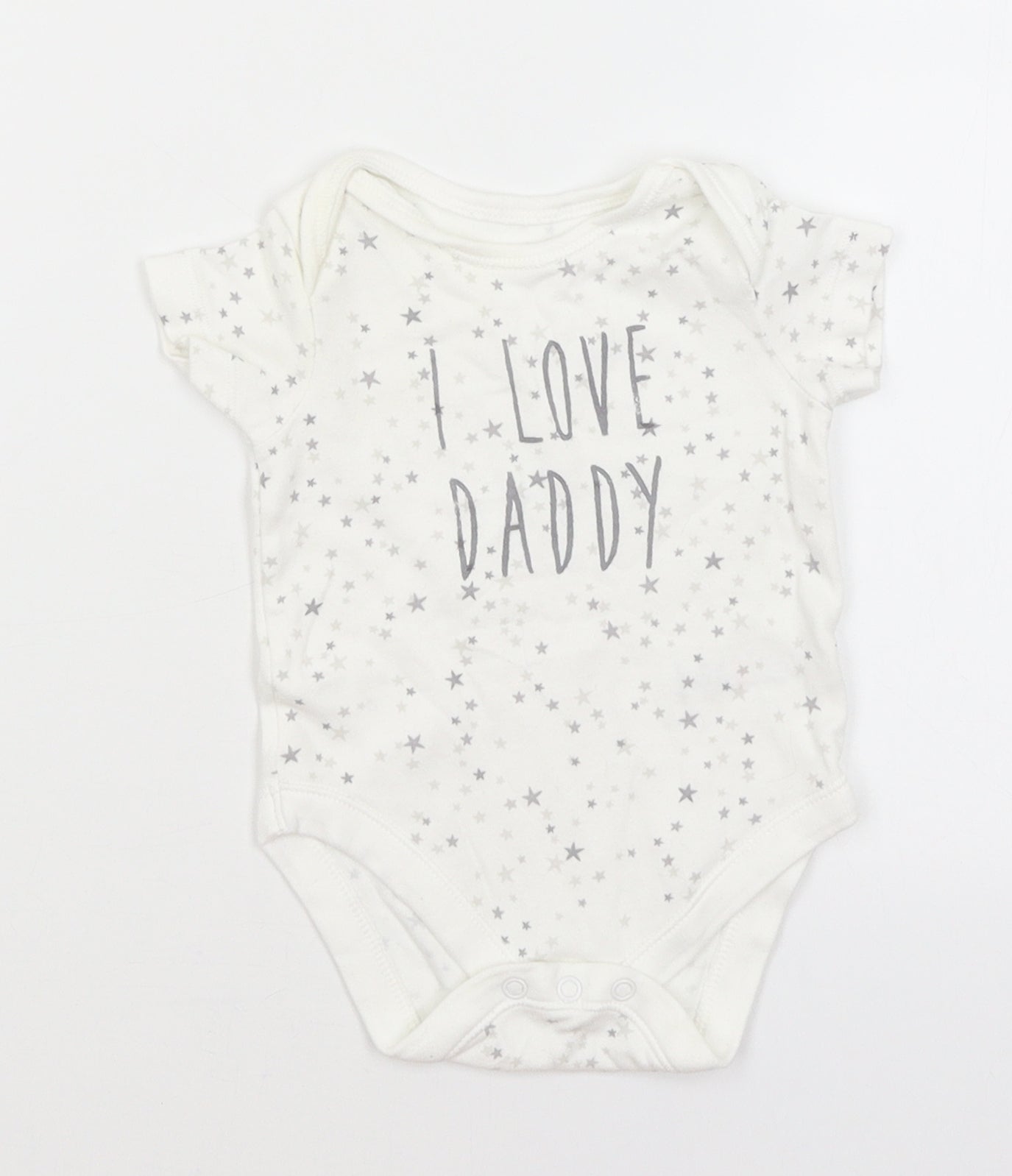 George Baby White   Romper One-Piece Size 3-6 Months  - I Love Daddy