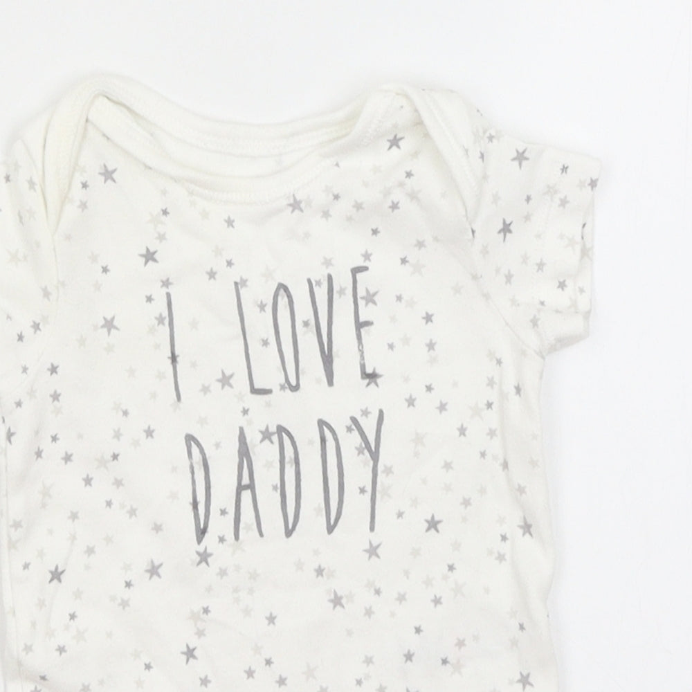 George Baby White   Romper One-Piece Size 3-6 Months  - I Love Daddy